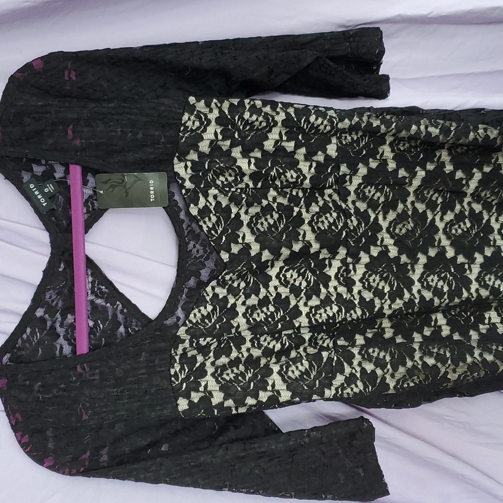 Torrid black lace dress size 0